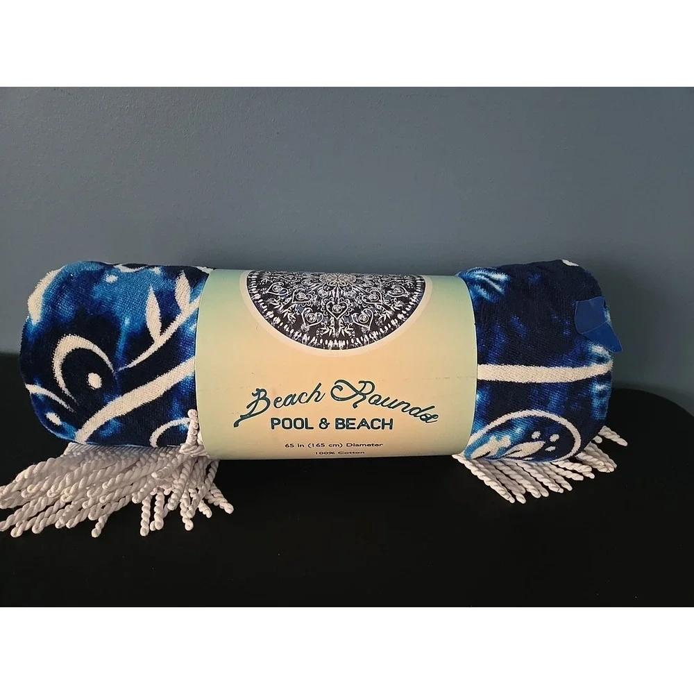 OEKO-TEX Pool & Beach Rounds Blue White Color 65